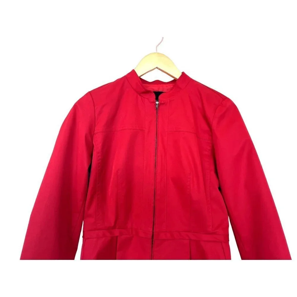 Cynthia Rowley Cherry Red Zip Up Blazer S